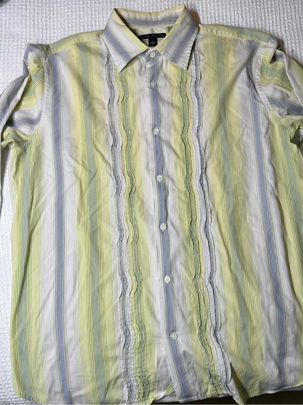 Banana Republic Men's Yellow & Blue Striped Button-Down Shirt